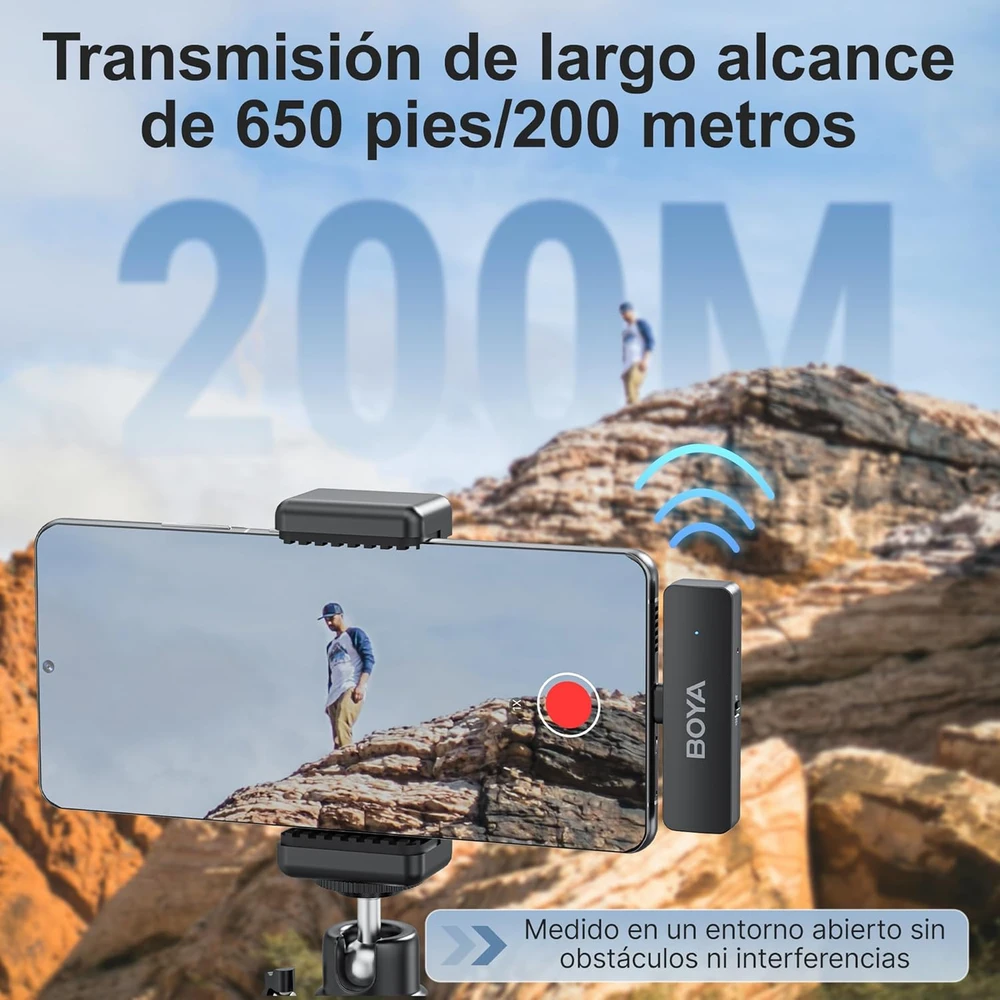 BOYA belaidis mikrofonas BY-V4 2.4GHz su 4 siųstuvais ir 1 imtuvu (C tipo) Juodas EU