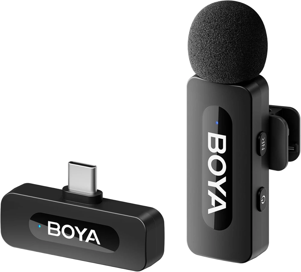 Mikrofonas BOYA BY-V10 V2.0 belaidis 2.4GHz - juoda