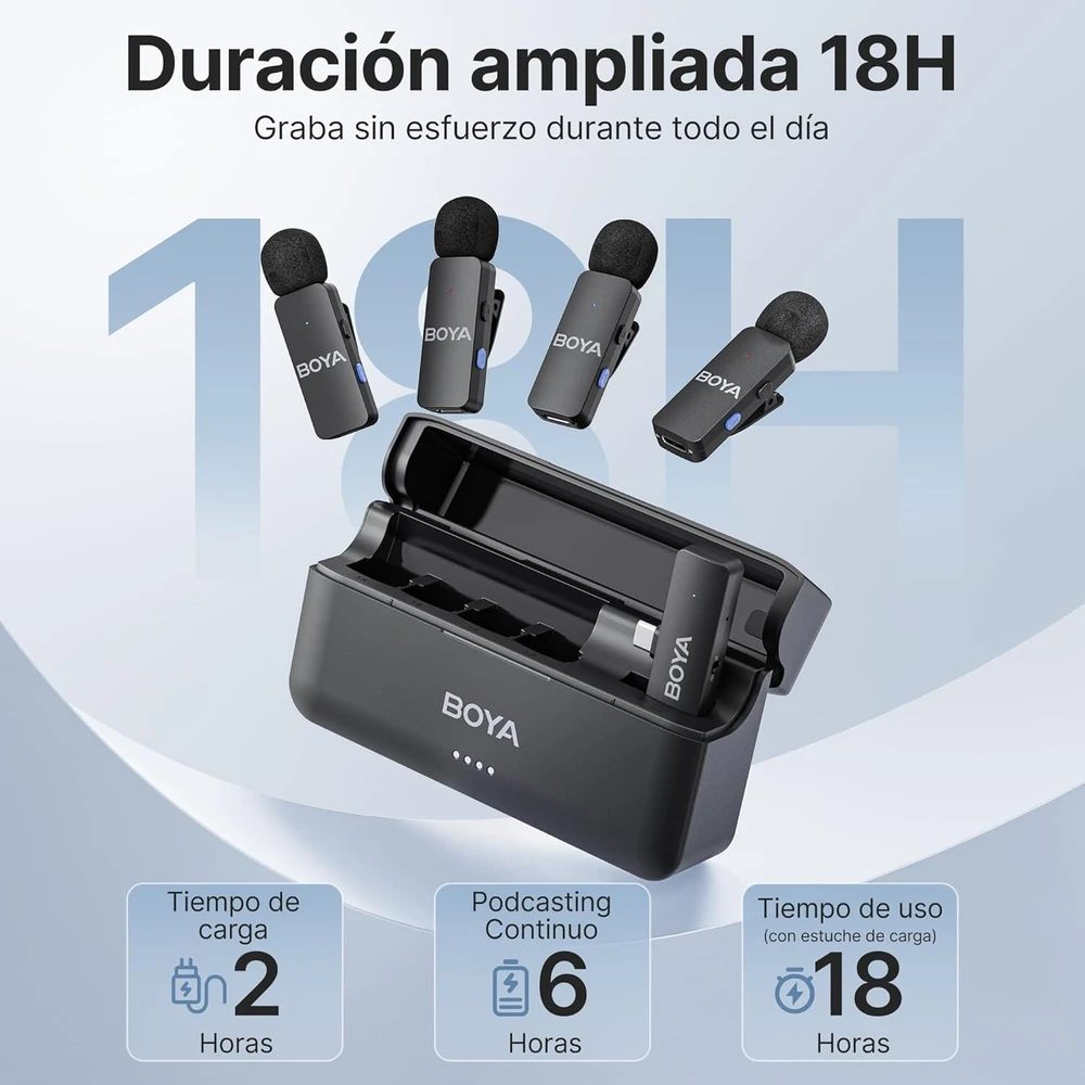 BOYA belaidis mikrofonas BY-V4 2.4GHz su 4 siųstuvais ir 1 imtuvu (C tipo) Juodas EU