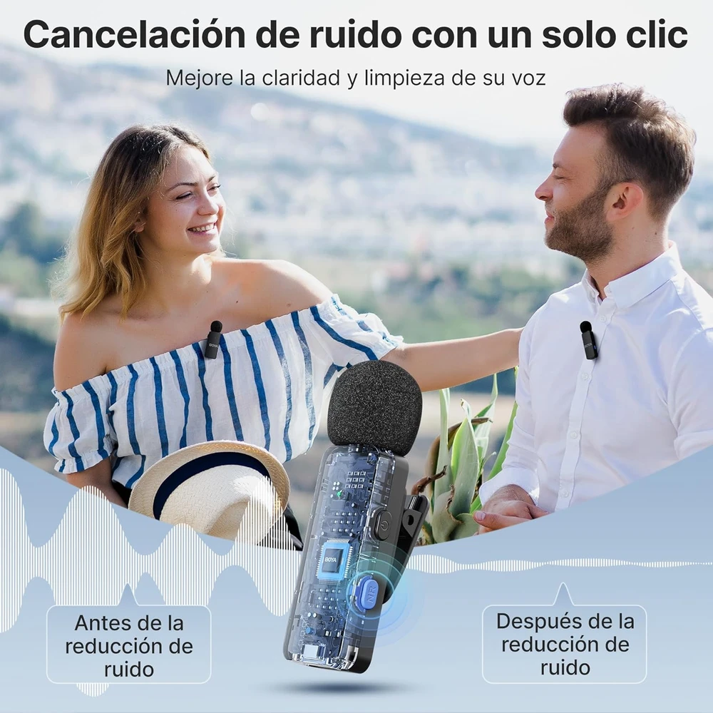 BOYA belaidis mikrofonas BY-V4 2.4GHz su 4 siųstuvais ir 1 imtuvu (C tipo) Juodas EU
