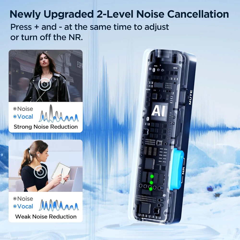 BOYA BOYALINK V2.0 belaidžiai mikrofonai 2.4GHZ USB-C - Juodas