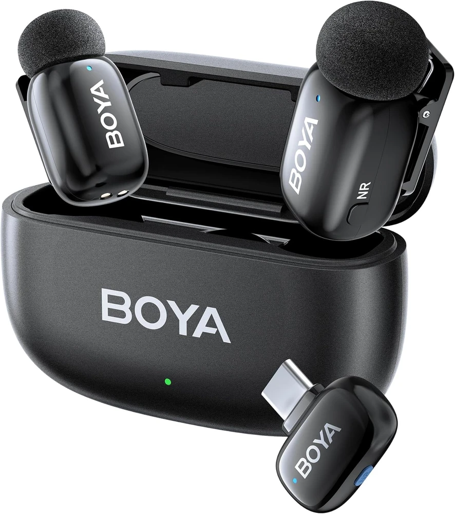 BOYA belaidžių lavalier tipo mikrofonų rinkinys su USB-C, 100 m veikimo nuotolis, BY-WM3T-U2