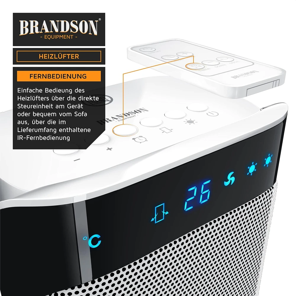Brandson keraminis termoventiliatorius, 2000 W, 303124