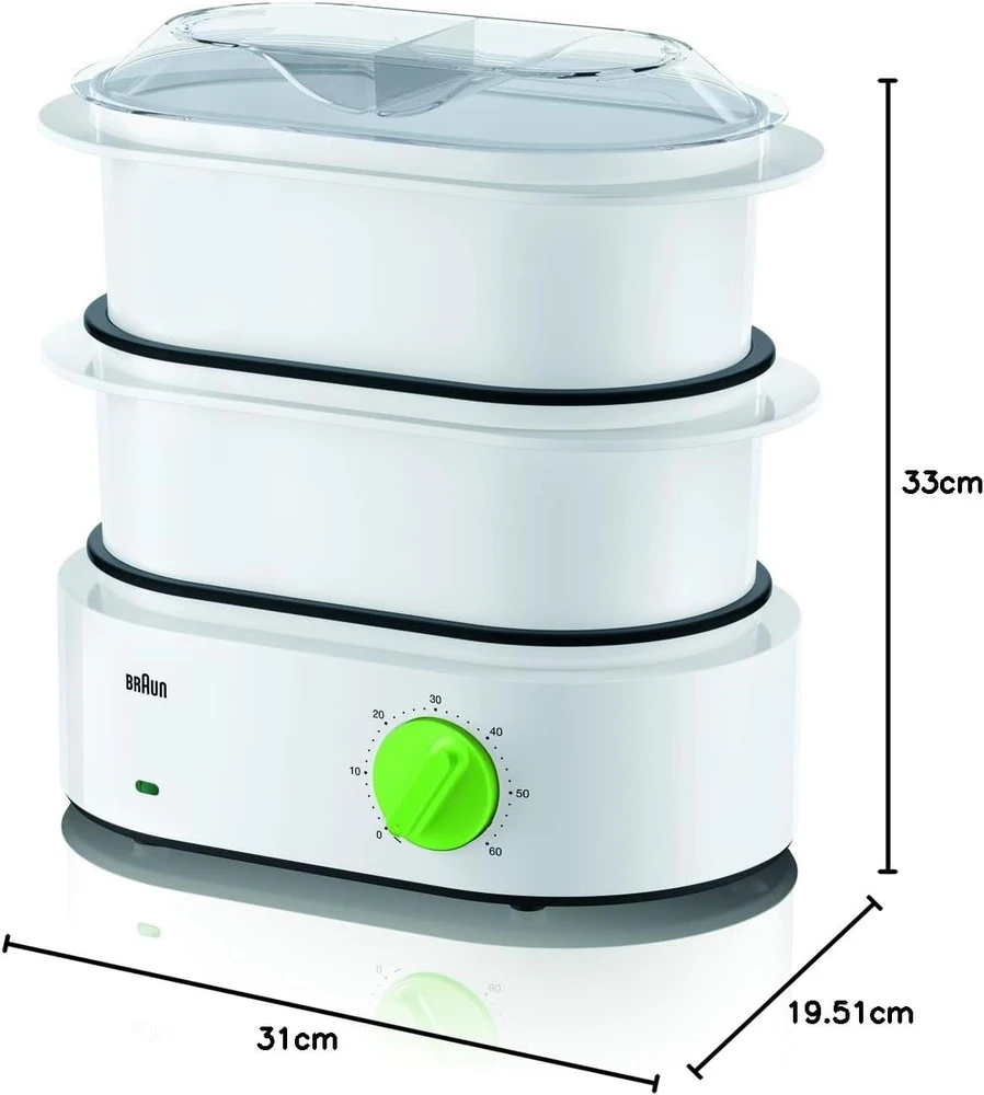 Braun FS 3000 garų puodas 2 krepšys(iai / ių) Žalia, Balta Stalviršis 850 W