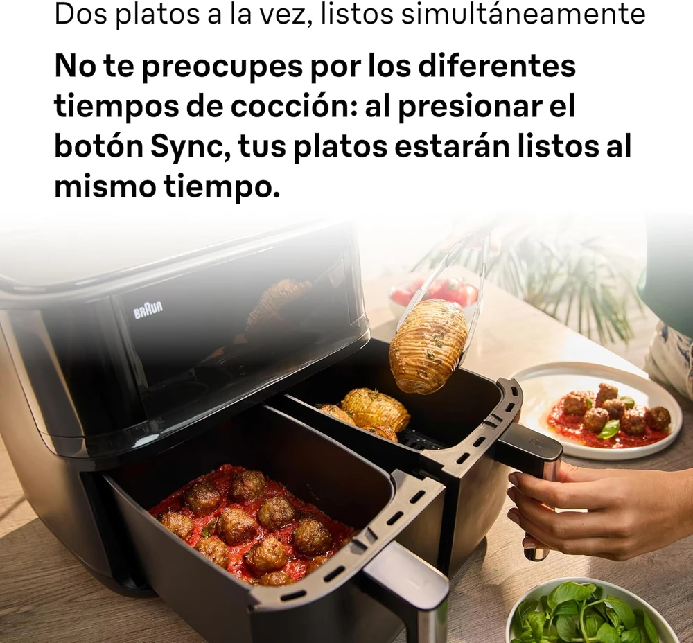 Gruzdintuvė Braun TwinCook 3 TD3030 Air Fryer, 2850W - Juodas