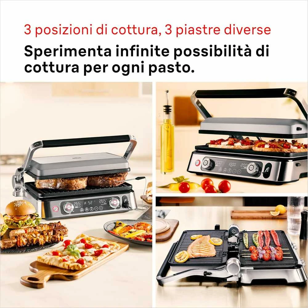 Braun MultiGrill 9 Pro CG9160 elektrinis kontaktinis grilis, 2200 W, su termosonda
