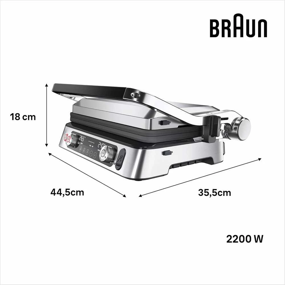 Braun MultiGrill 9 Pro CG9160 elektrinis kontaktinis grilis, 2200 W, su termosonda