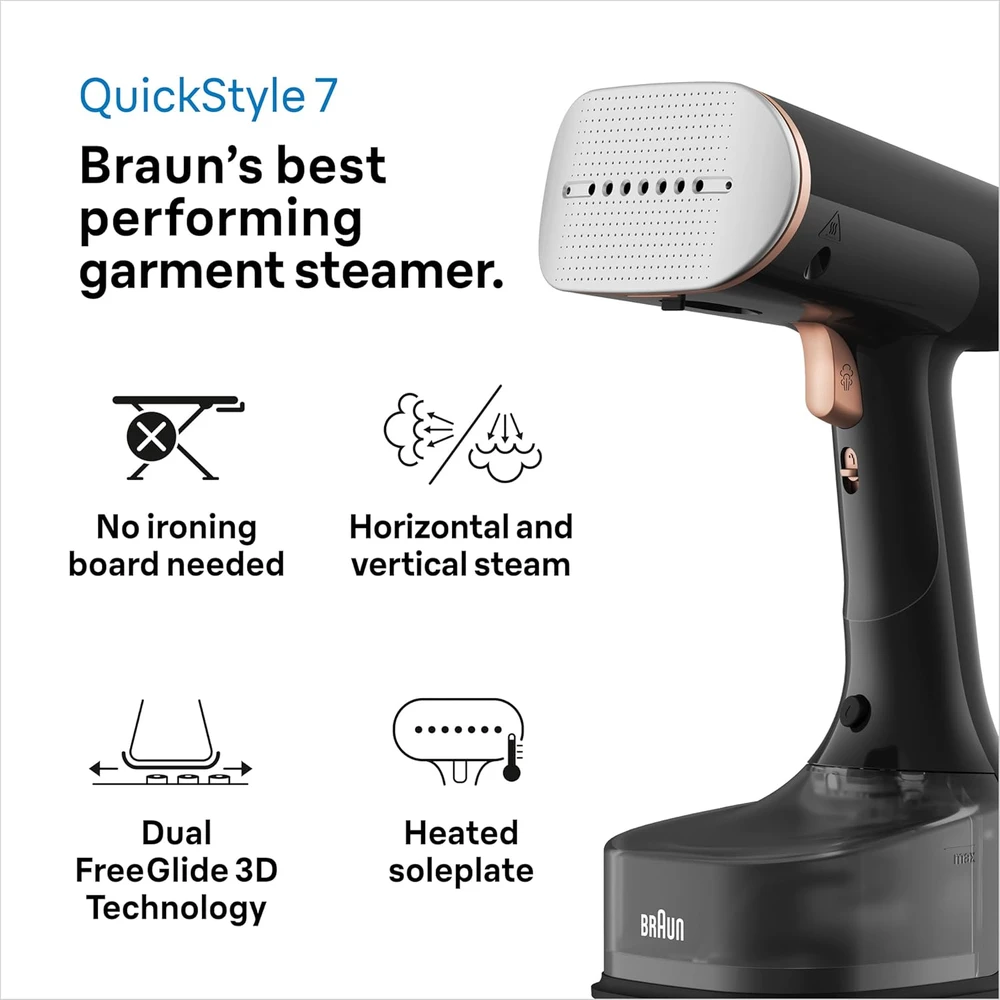 BRAUN QuickStyle 7 Garment garintuvas GS 7077 Juodas/copper