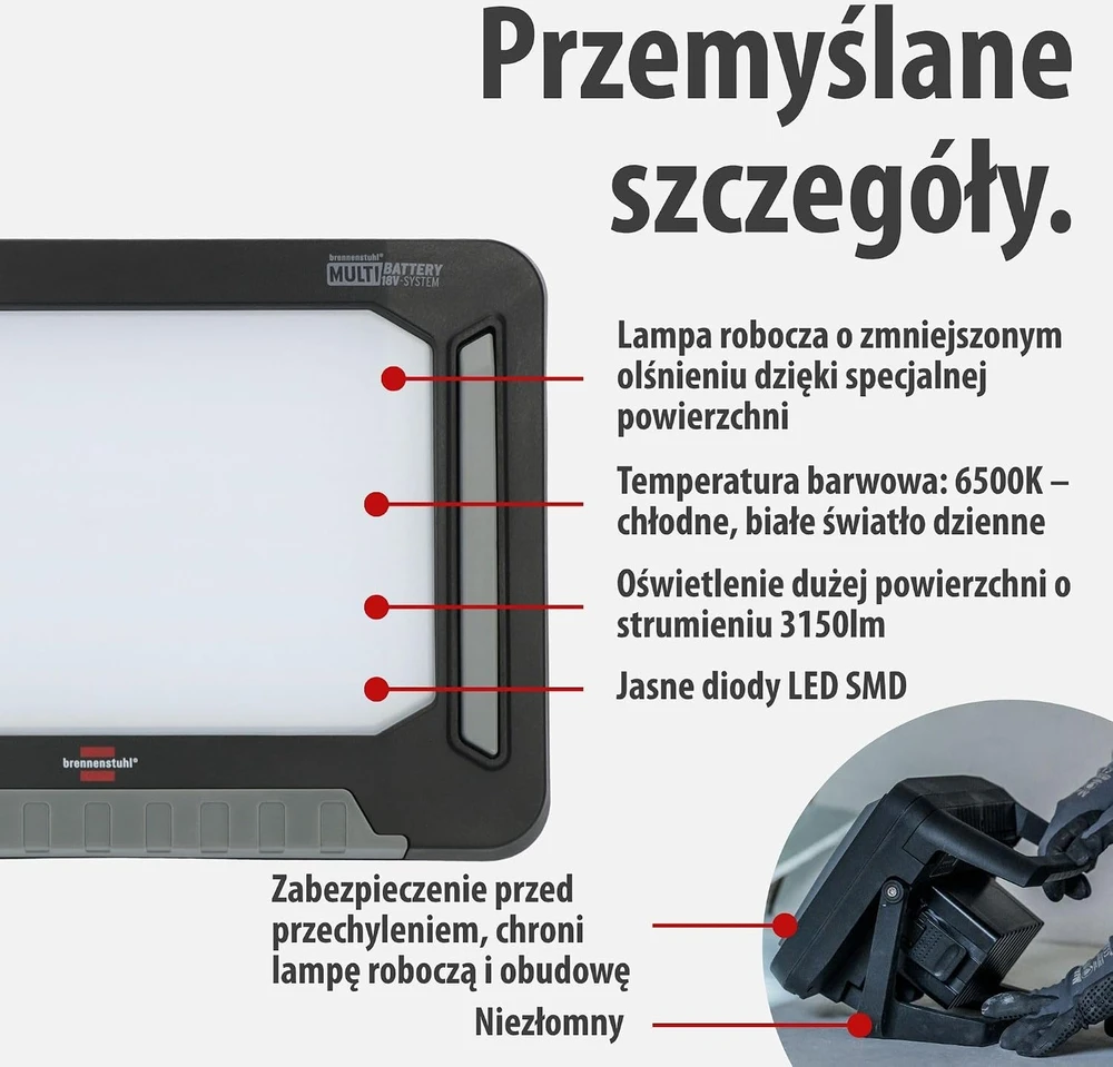 Brennenstuhl akumuliatorinis LED statybinis prožektorius 3150 lm 18 V 1173700007