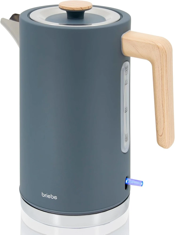 briebe pusryčių rinkinys Nordic – elektrinis virdulys 1,7 l 2200 W ir 2 riekelių skrudintuvas, 6 lygiai, pilkas, SKT1167