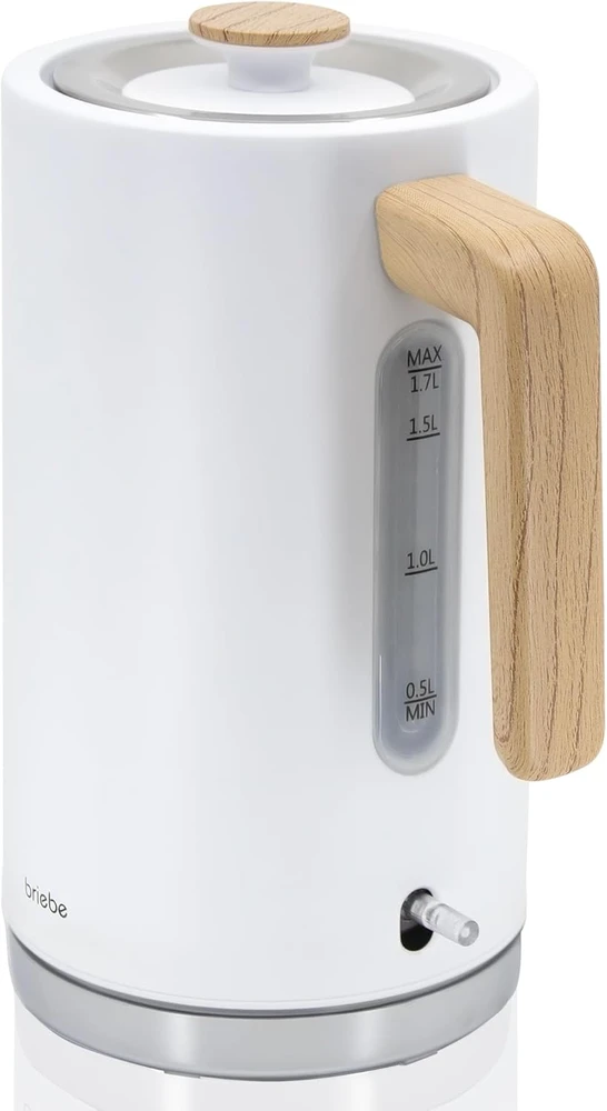 briebe pusryčių rinkinys: nordiško dizaino 2 riekelių skrudintuvas ir 1,7 l elektrinis virdulys, 2200 W, baltas