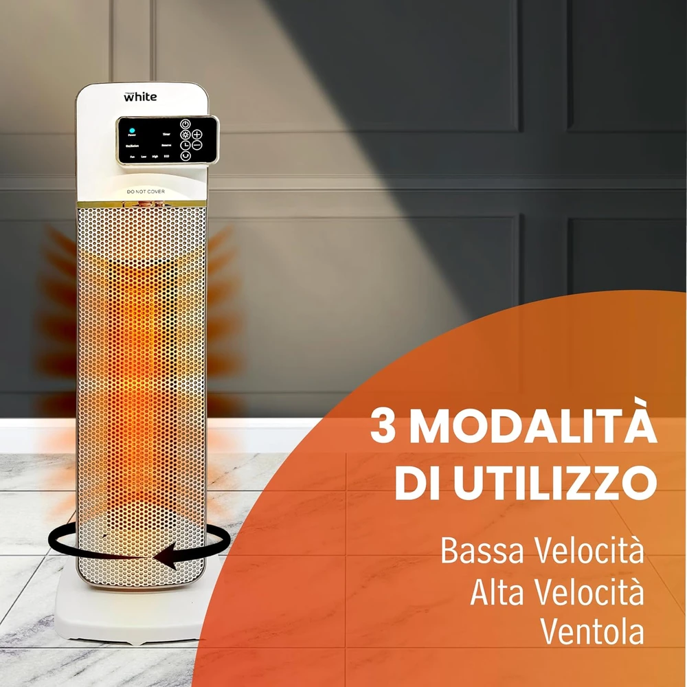Brigros bokštinis elektrinis PTC šildytuvas 2000 W su osciliacija ir nuotoliniu valdymu EFUNFJ980R