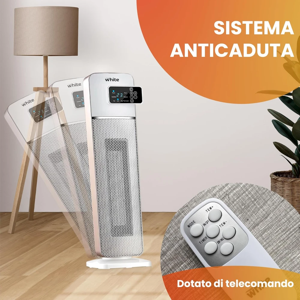 Brigros bokštinis elektrinis PTC šildytuvas 2000 W su osciliacija ir nuotoliniu valdymu EFUNFJ980R