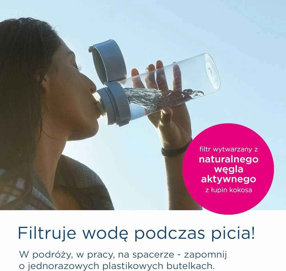 BRITA vandens butelis su filtru Vital 0,6 l, 2 MicroDisc filtrai, pastelinis mėlynas