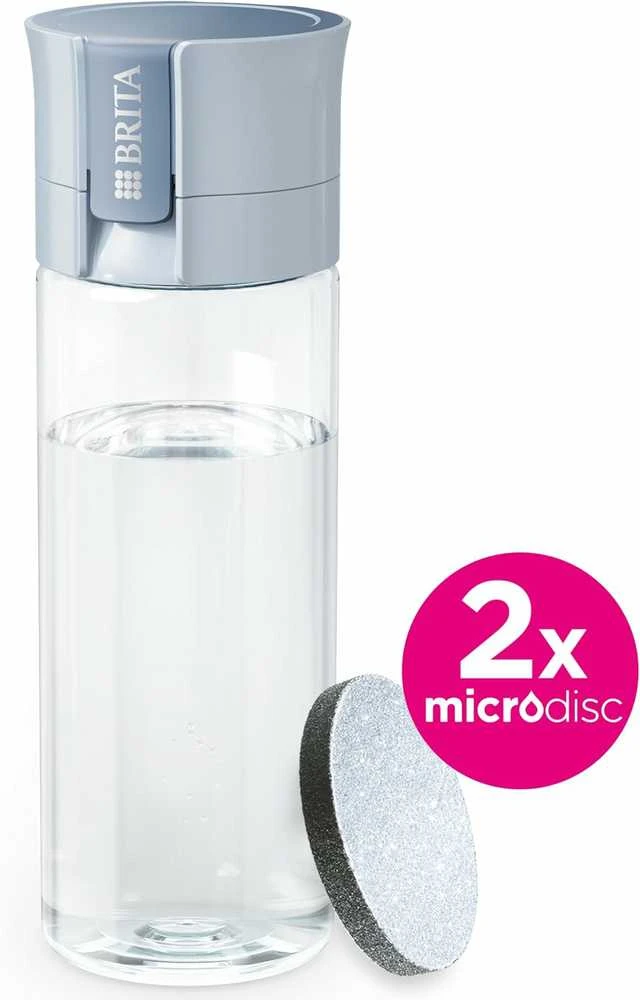BRITA vandens butelis su filtru Vital 0,6 l, 2 MicroDisc filtrai, pastelinis mėlynas
