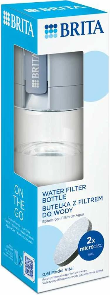 BRITA vandens butelis su filtru Vital 0,6 l, 2 MicroDisc filtrai, pastelinis mėlynas