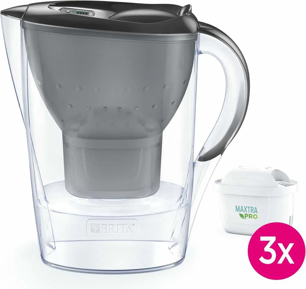 BRITA vandens filtravimo ąsotis Marella 2,4L su 3 Maxtra Pro filtrais, elektrinis indikatorius
