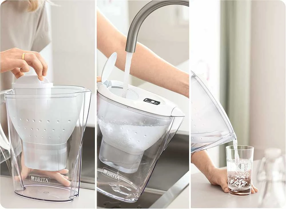 BRITA vandens filtravimo ąsotis Marella 2,4L su 3 Maxtra Pro filtrais, elektrinis indikatorius
