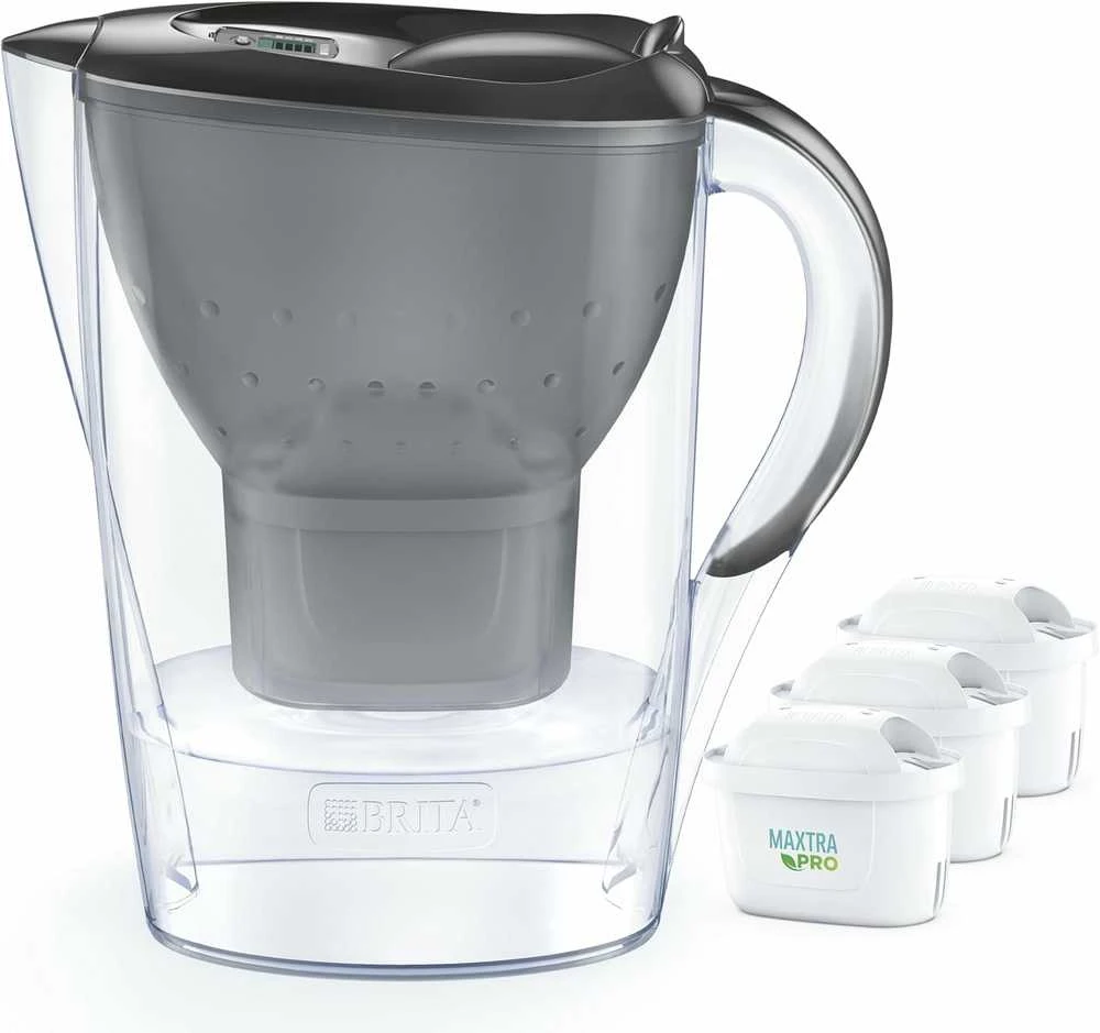 BRITA vandens filtravimo ąsotis Marella 2,4L su 3 Maxtra Pro filtrais, elektrinis indikatorius