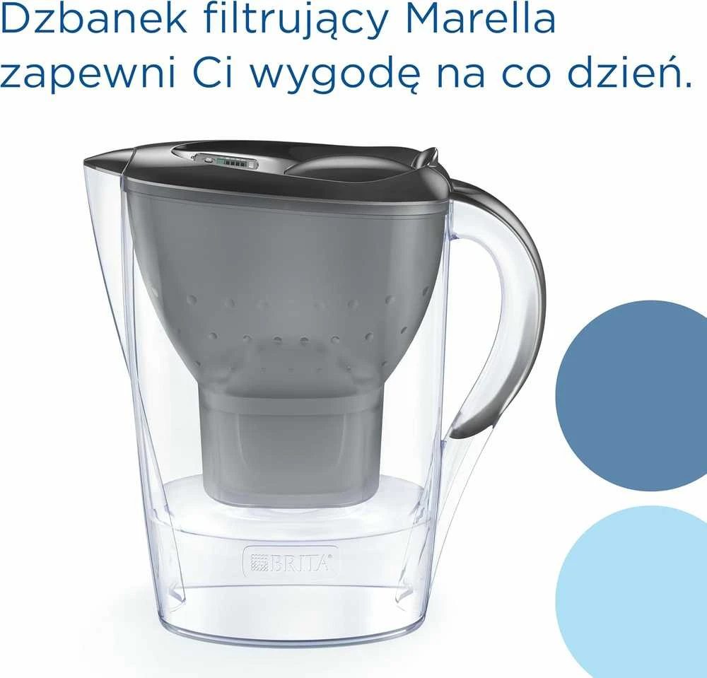 BRITA vandens filtravimo ąsotis Marella 2,4L su 3 Maxtra Pro filtrais, elektrinis indikatorius