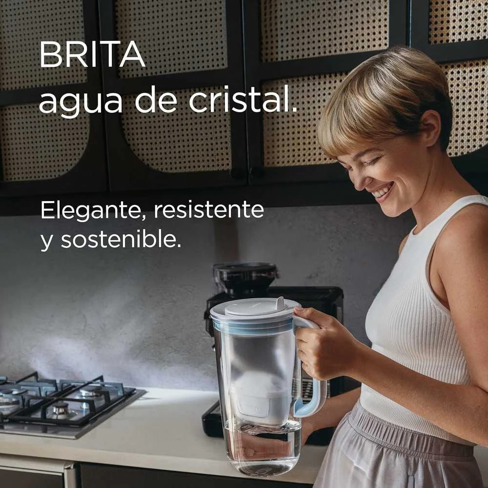 Brita vandens filtravimo ąsotis, stiklinis korpusas, 2,5 l talpa, MAXTRA PRO, mėlynas