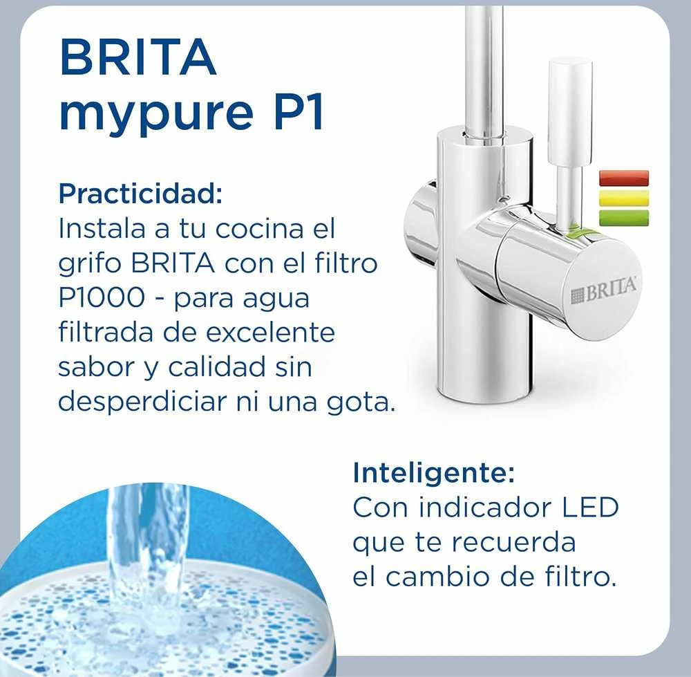 Brita vandens maišytuvas su filtru mypureP1, nerūdijančio plieno, 26,5 cm