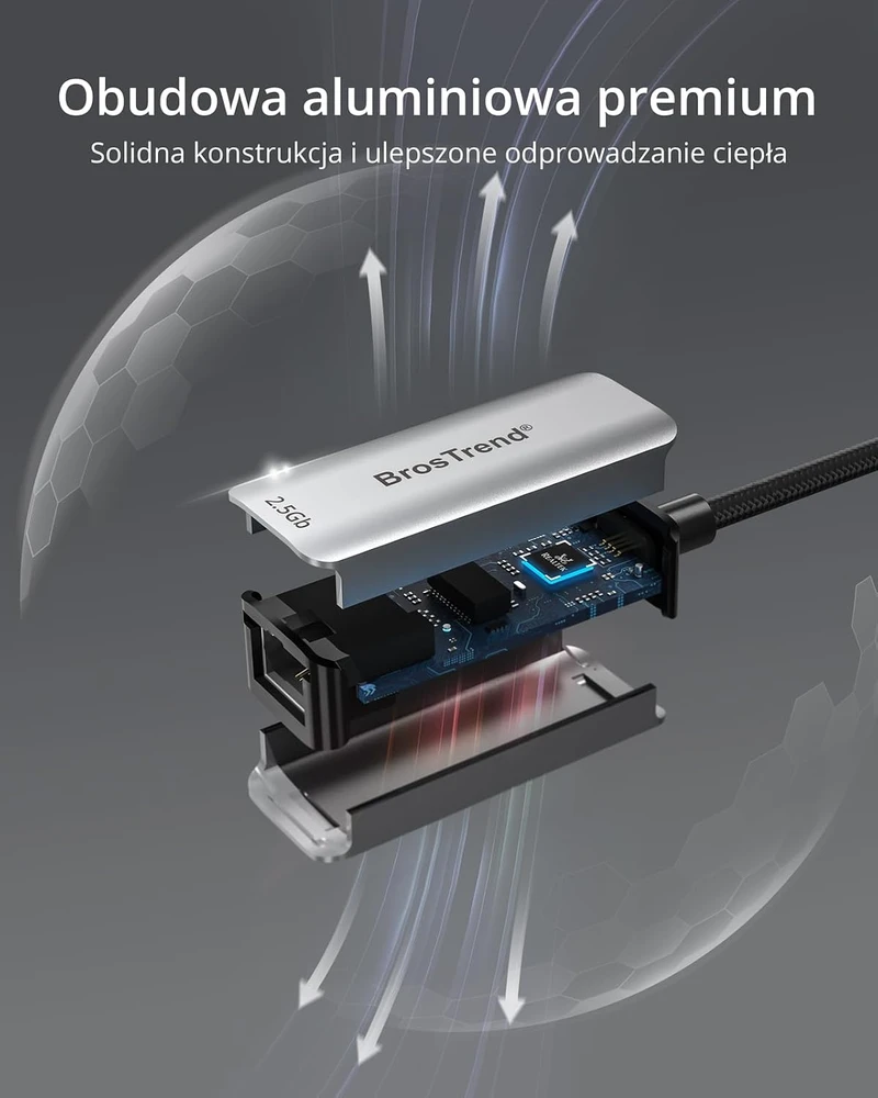 BrosTrend USB-C į Ethernet adapteris 2.5 Gb/s su USB-C 3.2 jungtimi