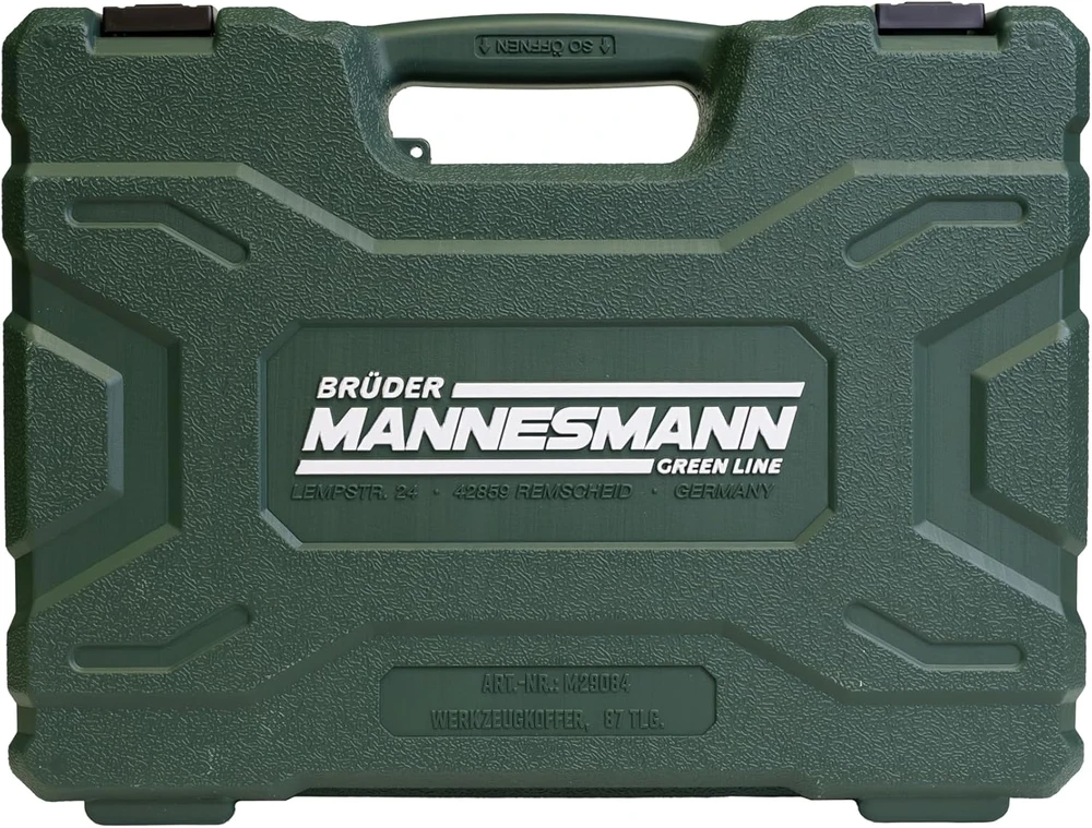 Brüder Mannesmann įrankių rinkinys lagamine, 87 dalių, plieniniai įrankiai, M29084
