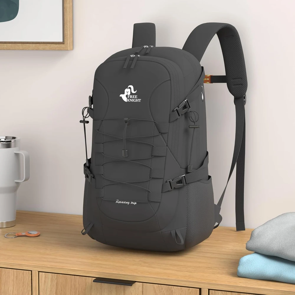 Bseash vandeniui atspari 40 l turistinė kuprinė iš 900D nailono, juoda, 0219 modelis