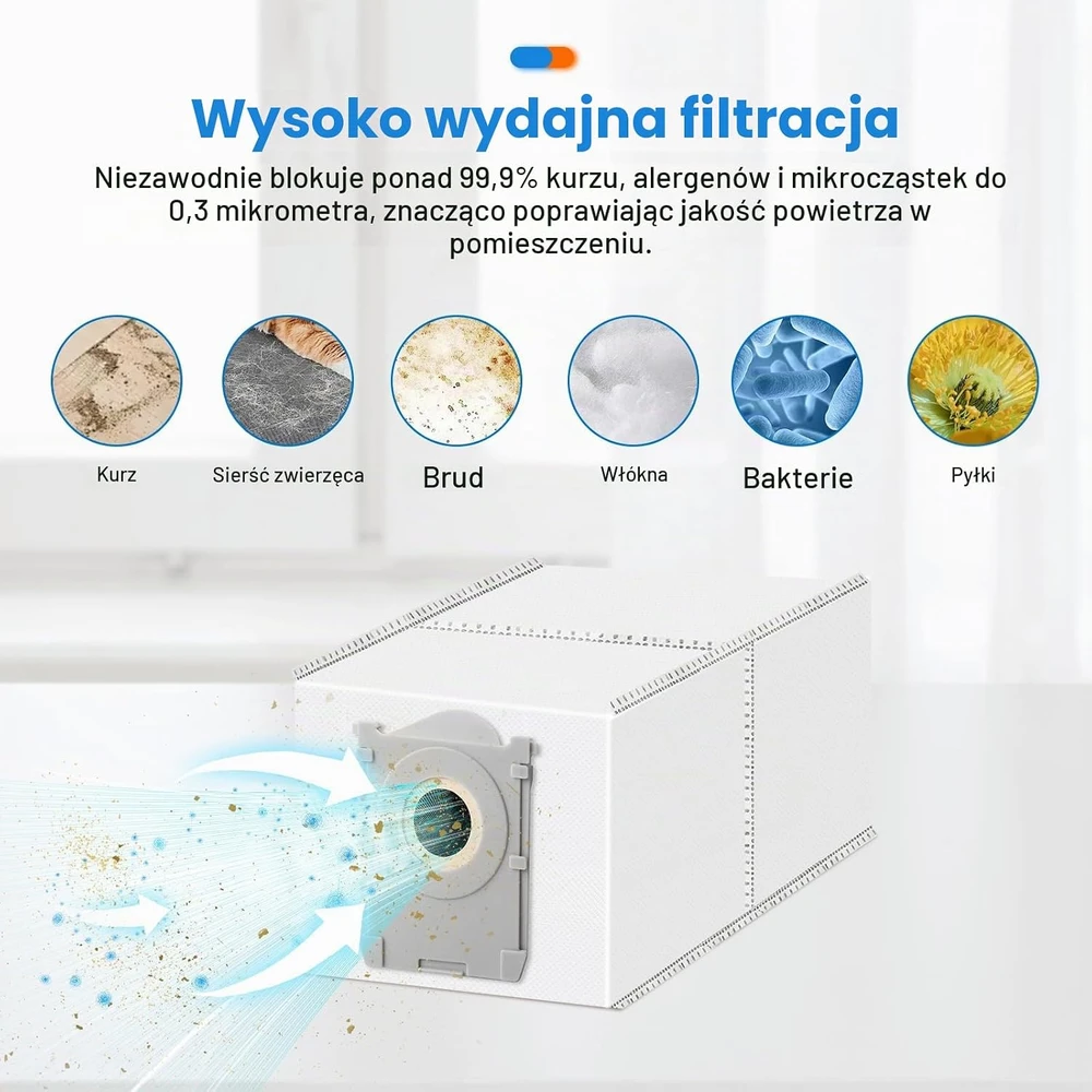 BTRSOLUS dulkių maišeliai ECOVACS DEEBOT stotelėms, 14 vnt., 4.2 l, modelis 14t50
