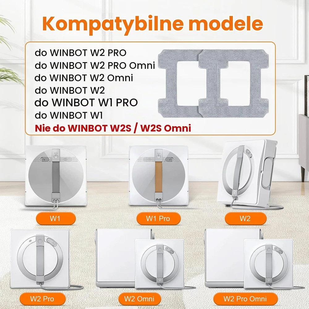 BTRSOLUS mikropluošto valymo šluostės ECOVACS WINBOT W2 ir W1 robotams, 16 vnt., W2