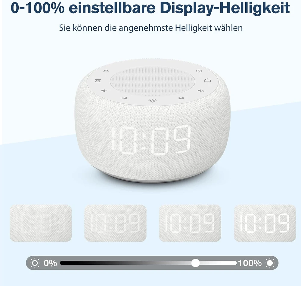 BUFFBEE skaitmeninis radijo žadintuvas su FM radiju, 7 spalvų naktine lempute, RS11