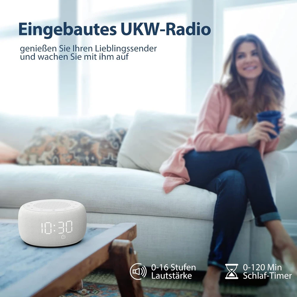 BUFFBEE skaitmeninis radijo žadintuvas su FM radiju, 7 spalvų naktine lempute, RS11