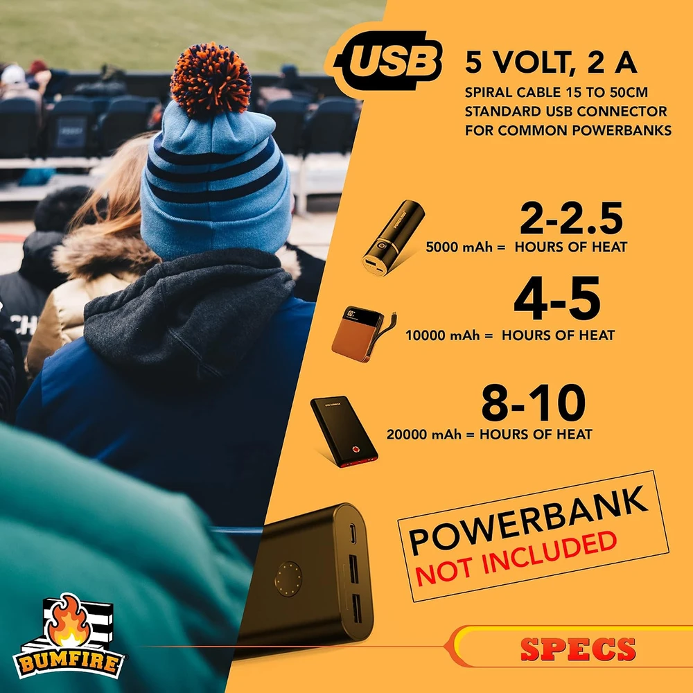 Bumfire šildoma sėdimoji pagalvėlė su USB maitinimu 35 × 35 cm 4260259779911
