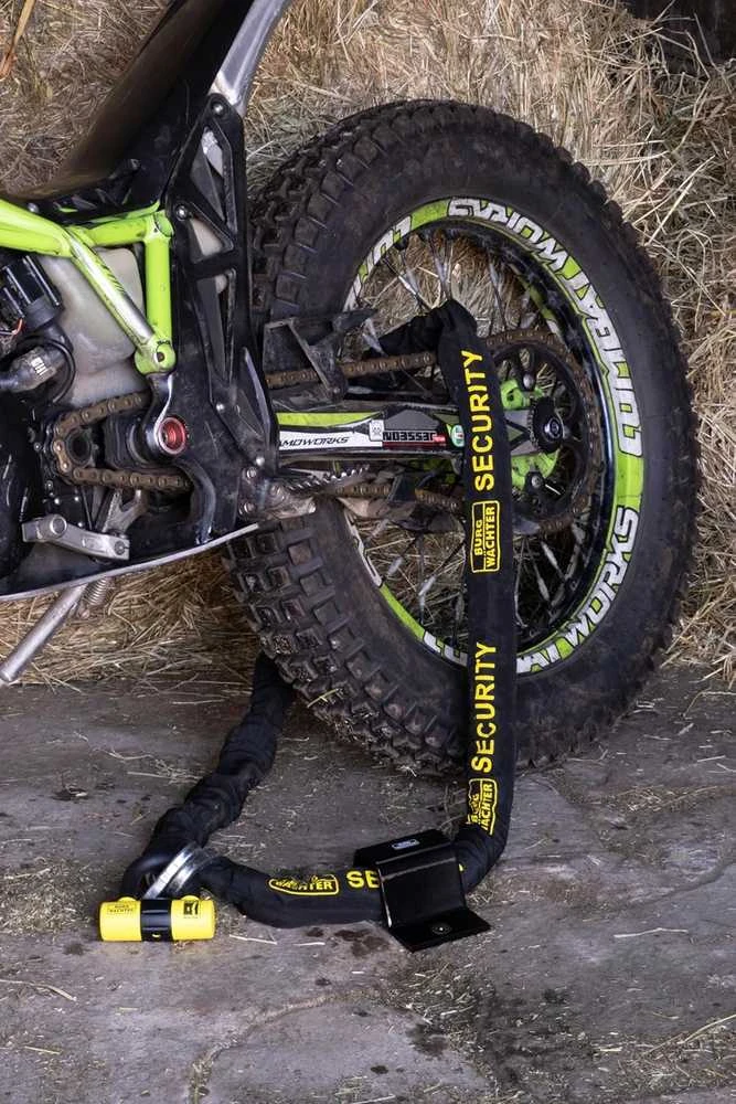 Burg-Wachter motociklo apsaugos grandinė 12 mm storio, 2 m ilgio, su U spynos užraktu