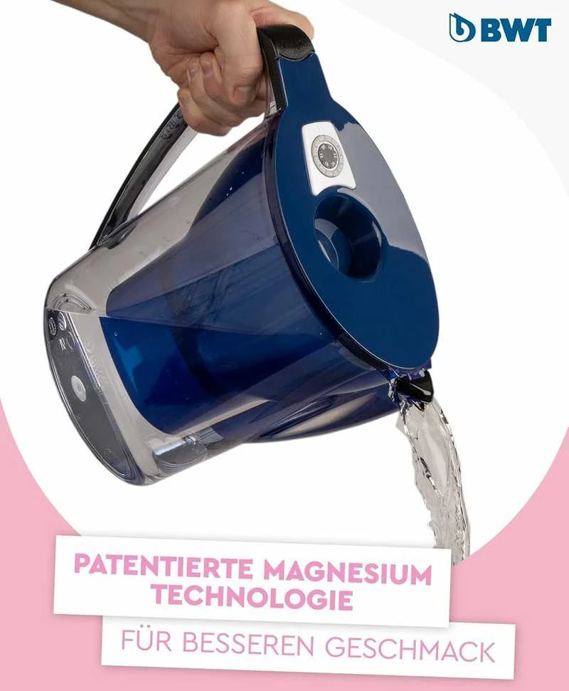 BWT vandens filtravimo ąsotis Penguin 2,7 l su magnio filtru, tamsiai mėlynas