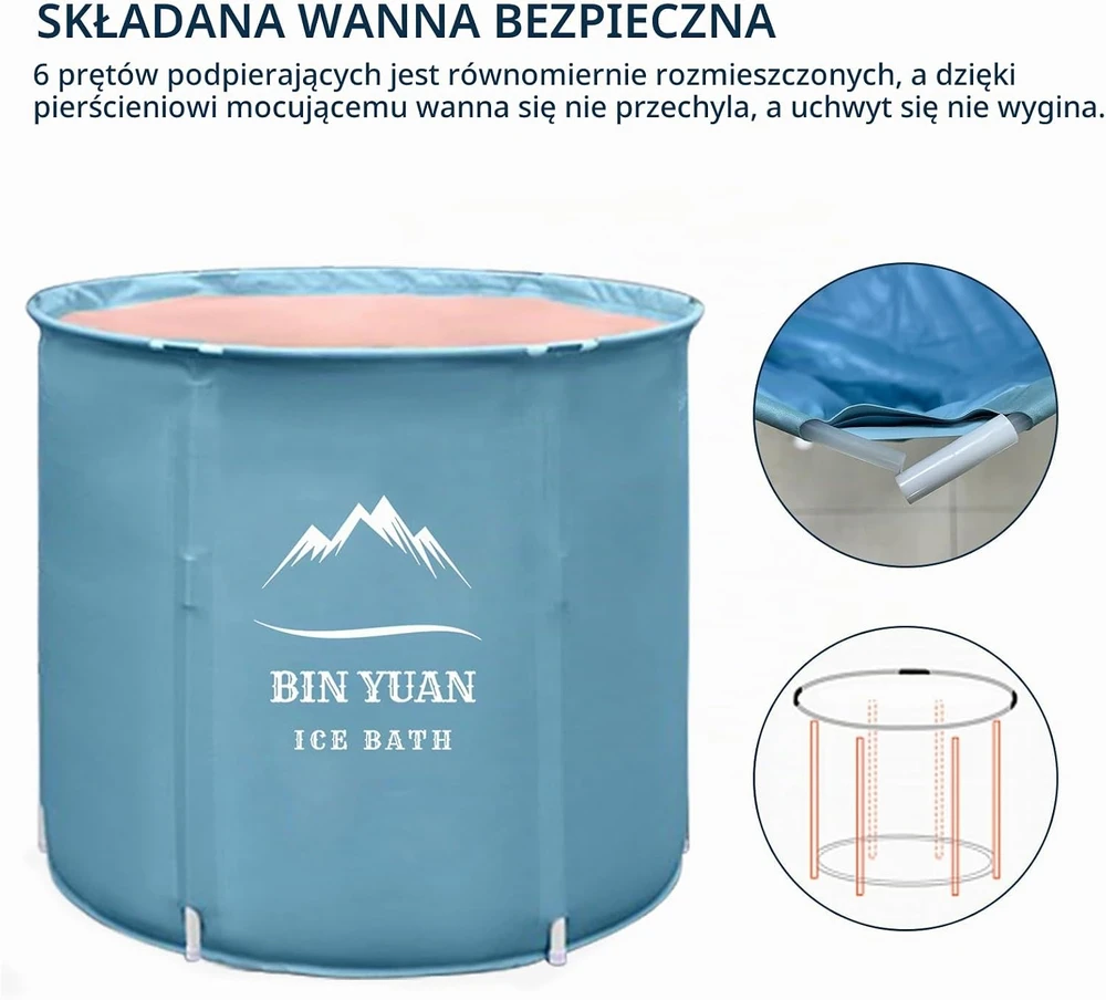 B&Y sulankstoma vonia suaugusiesiems 70 x 70 x 68 cm, 69 gal, 8078-Mėlyna