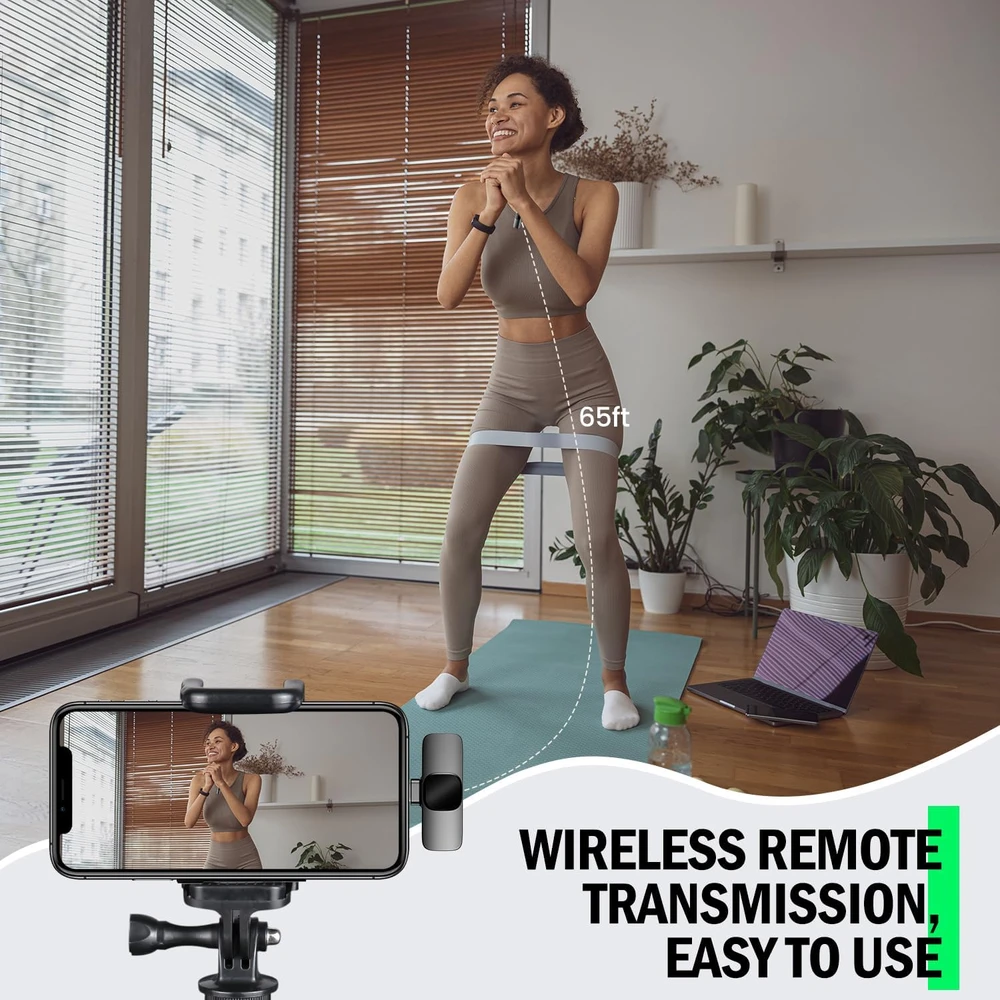 BYbrutek belaidžių atlapinių mikrofonų rinkinys su USB-C ir Lightning, 2,4 GHz, K5-Type C