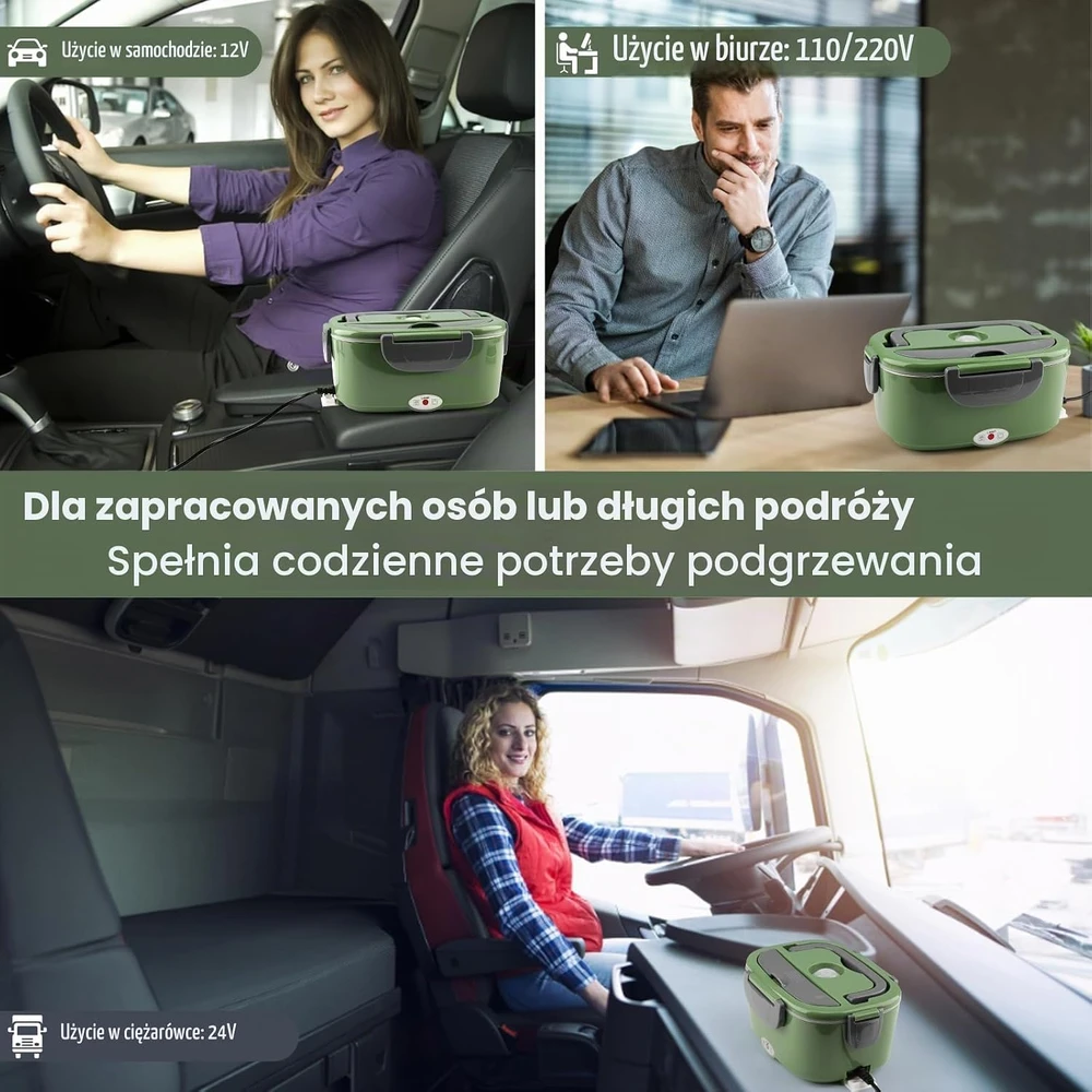 BYbrutek elektrinė pietų dėžutė 100 W, 1,5 l, 12 V/24 V/220 V