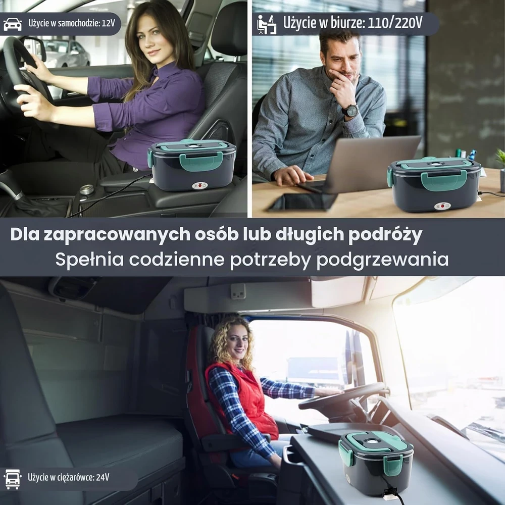 BYbrutek elektrinė pietų dėžutė 100 W, 1,5 l, 12 V/24 V/220 V, B0D6LDGR4X