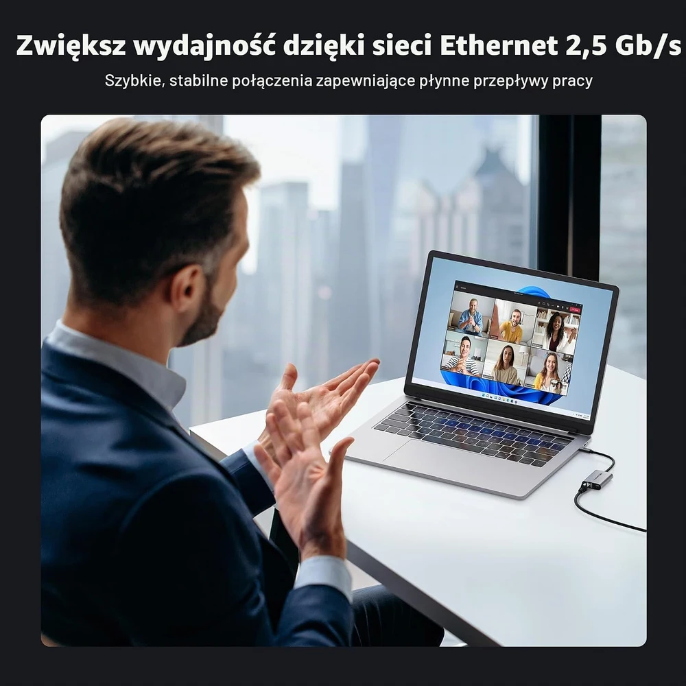 Cable Matters USB-C 2.5GbE Ethernet adapteris su 140 W PD 3.1 201453-N