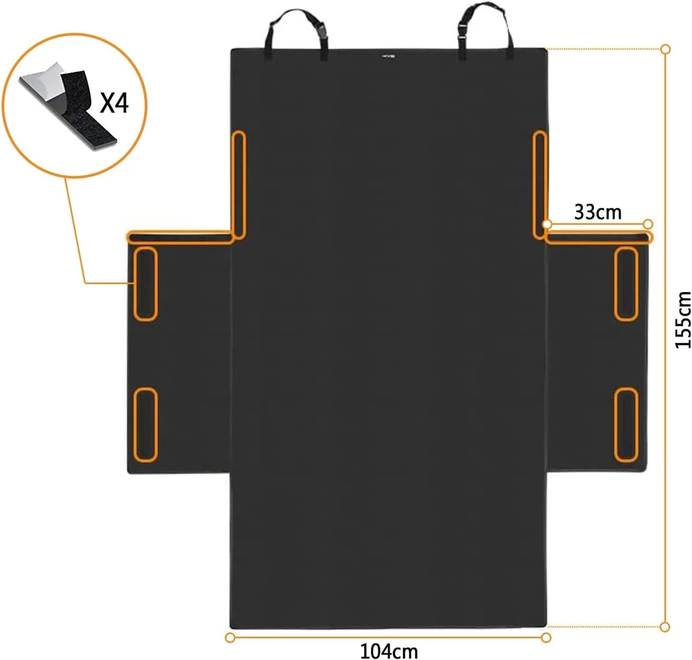 CaiTang automobilio bagažinės apsauginis kilimėlis šunims, universalus 155 × 104 × 33 cm AD-89