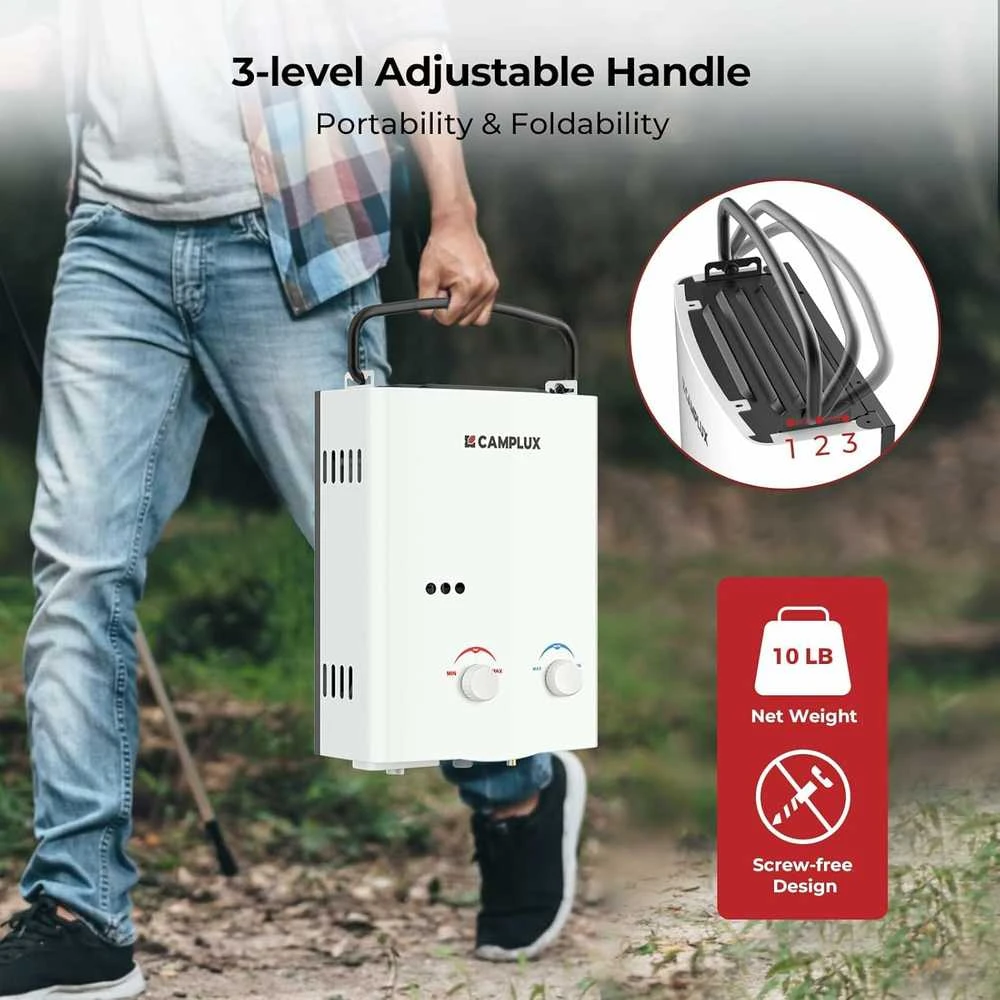 Camplux dujinis momentinis vandens šildytuvas, 5 l/min, 10 kW, be talpos, AY132