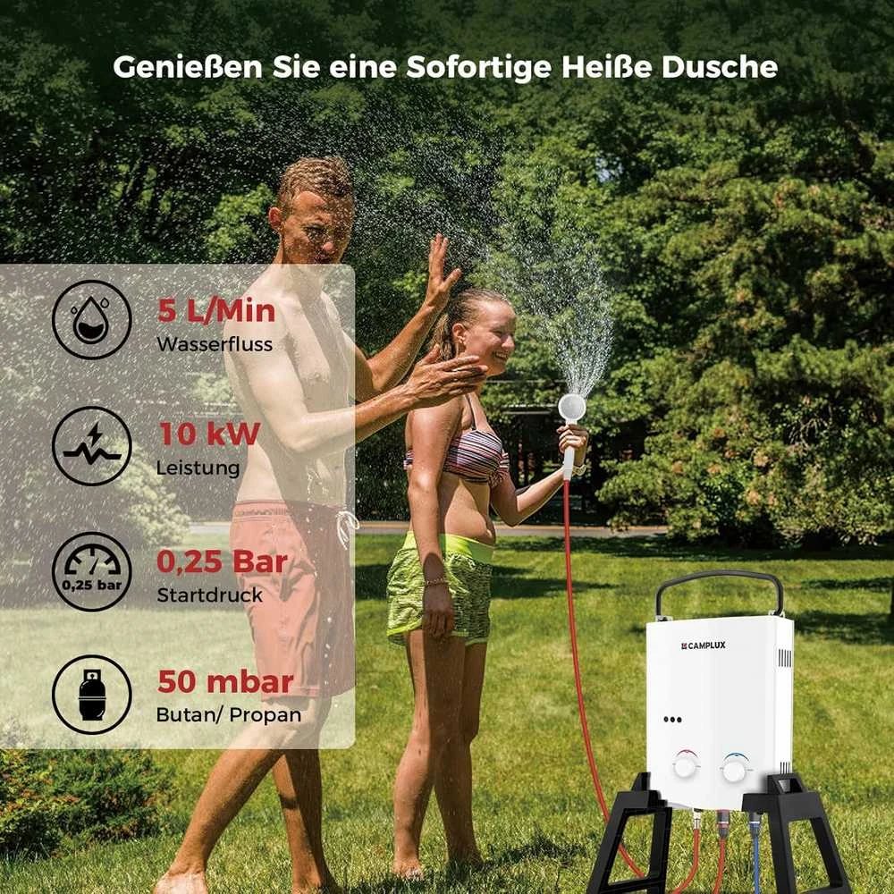 Camplux dujinis momentinis vandens šildytuvas su pompa, LPG, 10 kW, 5 l/min, AY132Max-DE