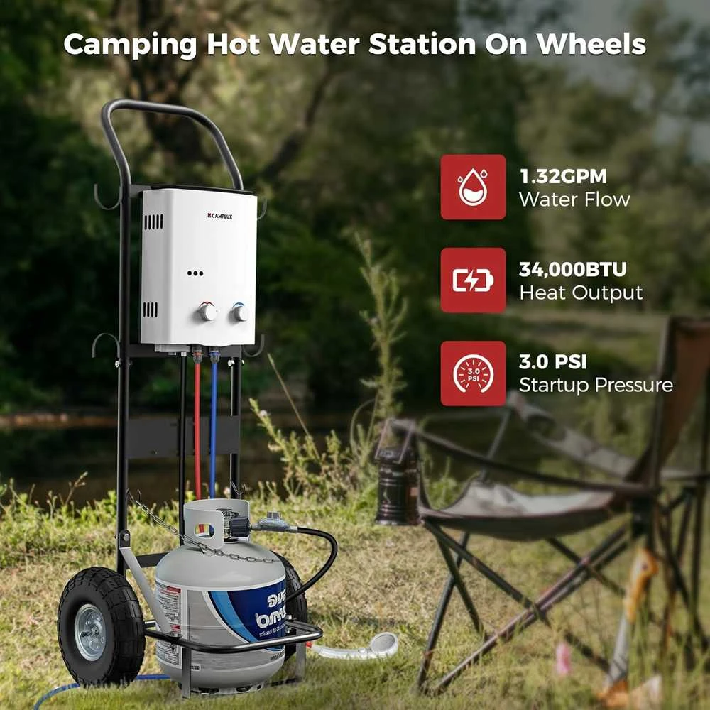 Camplux dujinis momentinis vandens šildytuvas, 5 l/min, 10 kW, be talpos, AY132