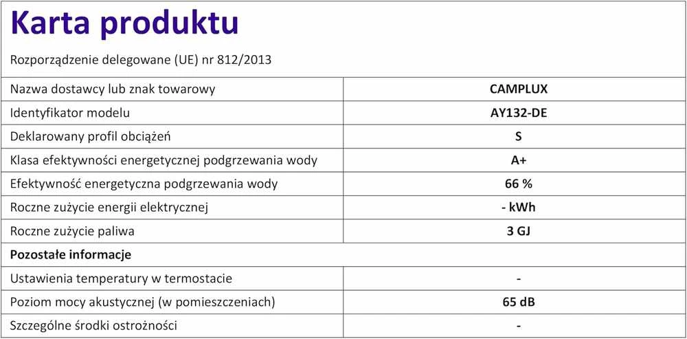 Camplux nešiojamas dujinis vandens šildytuvas 5 litrų, 10 kW, 50 mbar, su sulankstoma rankena AY132-DE