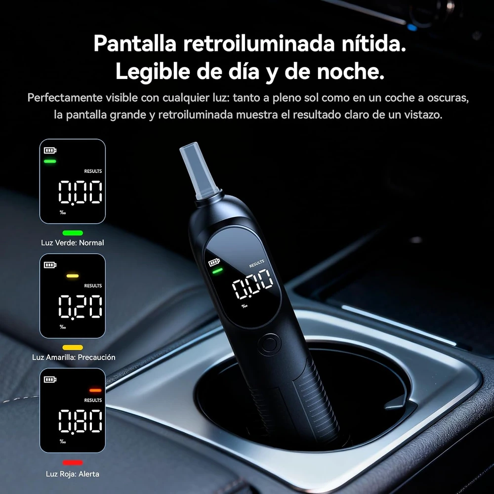 CAMTHON skaitmeninis alkotesteris su LED ekranu, baterinis, be kandiklio, S5