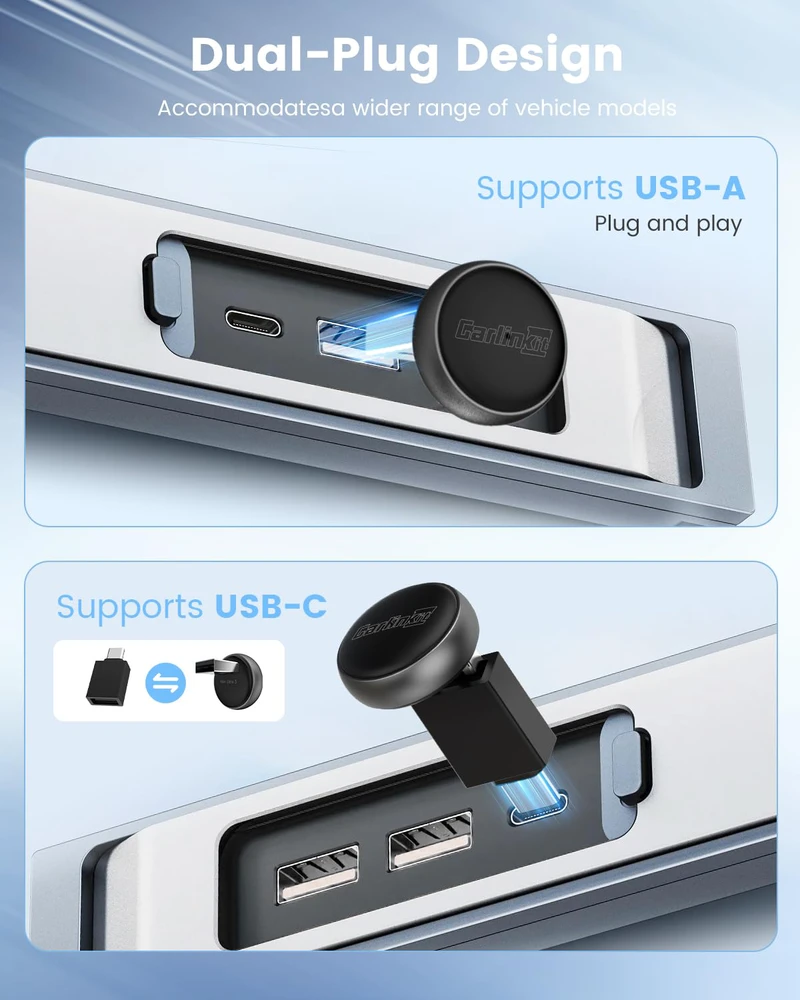 Belaidis CarPlay/Android Auto adapteris Carlinkit Mini Ultra3 juodas