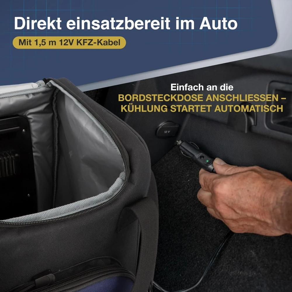 Cartrend automobilinė šaldomasis krepšys, 16 l, 12 V, 1,5 m kabelis, reguliuojamas diržas