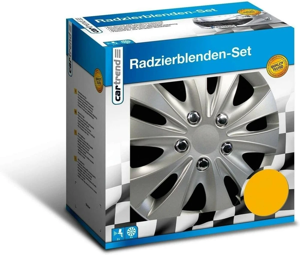 Titanium cartrend automobilio ratų gaubtai Storm 15 colių, 4 vnt., sidabriniai 70278